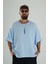 Mavi Müslin Kumaş Oversize Fakir Kol T-Shirt 3