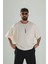 Bej Müslin Kumaş Oversize Fakir Kol T-Shirt 1