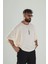 Bej Müslin Kumaş Oversize Fakir Kol T-Shirt 3