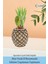 Saksı Çiçek Kaktüs Saksısı Lüx 15 cm Varak Boyalı Ananas Desen Saksı Çiçeklik 10