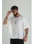 Beyaz Müslin Kumaş Oversize Fakir Kol T-Shirt 1