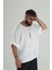 Beyaz Müslin Kumaş Oversize Fakir Kol T-Shirt 2
