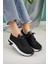 Kadın Bağcıklı Taşlı Triko Rahat Kadın Sneaker 1