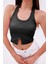 Dashed Halter Yaka Ön Yırtmaç Detaylı Kadın Crop Bluz, Sırt Dekolteli 1