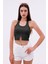 Dashed Halter Yaka Ön Yırtmaç Detaylı Kadın Crop Bluz, Sırt Dekolteli 4