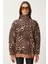 Leopar Desenli Dik Yaka Şardonlu Sweatshirt LDP0025 Bisküvi Siyah 4