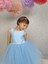Kız Çocuk Ada Model Abiye Bebe Mavi Bel Incili Elbise 1