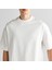 Erkek Krem Orijinal Fit Bisiklet Yaka Logolu T-Shirt 4