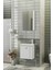 Minila 45 cm Banyo Dolabı,Seramik Lavabolu, Aynalı,Lavabo Dahil,Mdf,Mat Beyaz 3
