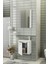 Minila 45 cm Banyo Dolabı,Seramik Lavabolu, Aynalı,Lavabo Dahil,Mdf,Mat Beyaz 4