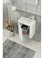 Minila 45 cm Banyo Dolabı,Seramik Lavabolu, Aynalı,Lavabo Dahil,Mdf,Mat Beyaz 5
