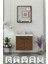 Fix Arya 65 Cm Banyo Dolabı,Seramik Lavabolu, Aynalı,Lavabo Dahil,Mdf,Aybe Kahve 1