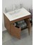 Fix Arya 65 Cm Banyo Dolabı,Seramik Lavabolu, Aynalı,Lavabo Dahil,Mdf,Aybe Kahve 5