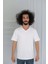 Beyaz %100 Pamuk V Yaka Fanila Erkek İç Giyim 2