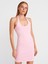 91508 Halter Yaka Mini Elbise-Toz Pembe 1