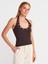 21162 Halter Yaka Top-Koyu Kahve 1