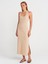 91510 Halter Yaka Midi Elbise-Açık Bej 1