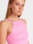 91502 Halter Yaka Midi Elbise-Pembe 3
