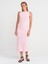 91099 Vücuda Oturan Midi Elbise-Toz Pembe 4
