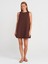 91500 Volümlü Kısa Elbise-Kahve 4