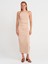 91502 Halter Yaka Midi Elbise-Bej 4
