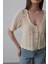 Çiçek Detaylı Düğmeli Triko - Ekru 4