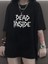 Baskılı Oversize Bisiklet Yaka T-Shirt - Siyah 1