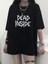 Baskılı Oversize Bisiklet Yaka T-Shirt - Siyah 2