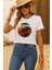 Kadın Kısa Kollu Palmiye Baskılı Viskon T-Shirt 1