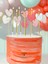 3 Parça Set Pembe Kalp Pasta Süsü Cake Topper Banner ve 6 Adet Metalik Gold Mum Doğum Günü Süsleme Parti Seti 3