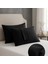 Siyah Yastık Kılıfı Pamuk Kumaş Kapaklı (2 Adet) 50 x 70 cm 1