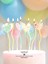 3 Parça Set Makaron Renklerde Kalp Pasta Süsü Banner Cake Topper ve Spiral Mum Doğum Günü Süsleme Parti Seti 1
