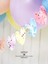 3 Parça Set Makaron Renklerde Kalp Pasta Süsü Banner Cake Topper ve Spiral Mum Doğum Günü Süsleme Parti Seti 4