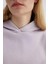 Boxy Fit Kapüşonlu Kalın Basic Düz Sweatshirt B8570AX24SP 6