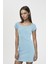 Coool Bodycon Vücuda Oturan Kayık Yaka Basic Düz Fitilli Kaşkorse Kısa Kollu Mini Elbise A7362AX24SM 4