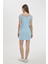 Coool Bodycon Vücuda Oturan Kayık Yaka Basic Düz Fitilli Kaşkorse Kısa Kollu Mini Elbise A7362AX24SM 6