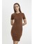 Coool Bodycon Vücudu Saran Bisiklet Yaka Fitilli Kaşkorse Kısa Kollu Mini Elbise C1503AX24SP 1