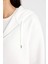 Relax Fit Kapüşonlu Cepli Basic Düz Fermuarlı Sweatshirt C1809AX24WN 4
