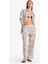 Regular Fit Şal Desenli Plaj Pantolonu-Fall in Love F8336AX25HS 2