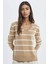 Relax Fit V Yaka Yumuşak Dokulu Çizgili Triko Kazak A2359AX24WN 1