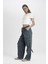 Coool Wide Leg Gabardin Pantolon Geniş Paça Normal Bel Basic Düz Bağcıklı Kargo Cepli B1205AX24AU 3