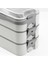 1260 ml 3 Katlı Kapaklı Çatal Bıçaklı Beslenme Kutusu Lunch Box Beslenme Kabı - Gri 4