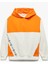 Şardonlu Renk Bloklu Uzun Kollu Kapşonlu Oversize Sweatshirt 1