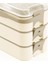 1260 ml 3 Katlı Kapaklı Çatal Bıçaklı Beslenme Kutusu Lunch Box Beslenme Kabı - Kahve 4
