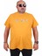 Erkek Büyük Beden Sıfır Yaka Tişört Alive 25187 Hardal 1