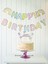3 Parça Gökkuşağı Happy Birthday Doğum Günü Süsü Happy Birthday Pasta Süsleme Seti 5