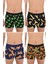 Erkek Desenli Renkli Pamuklu Boxer 4'lü Paket 2