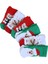 Pamuklu 6'lı Yılbaşı Noel Baba Kışlık Havlu Yenidoğan Bebek Çorap 1