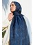 Soler Desen Shine Line Şal Siyah-Indigo 1