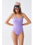 Kadın Lila Minimal Askılı Tek Parça Mayo 4